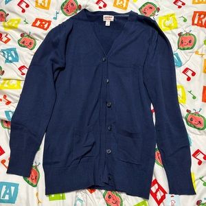 Cat and jack navy blue cardigan, youth size 14, new with tags.